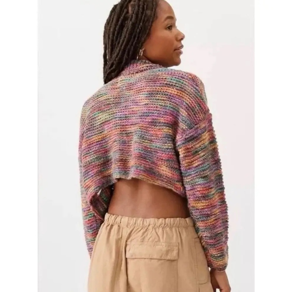 BDG Cropped Multicolor Button-Up Knit Cardigan - Picture 3 of 9